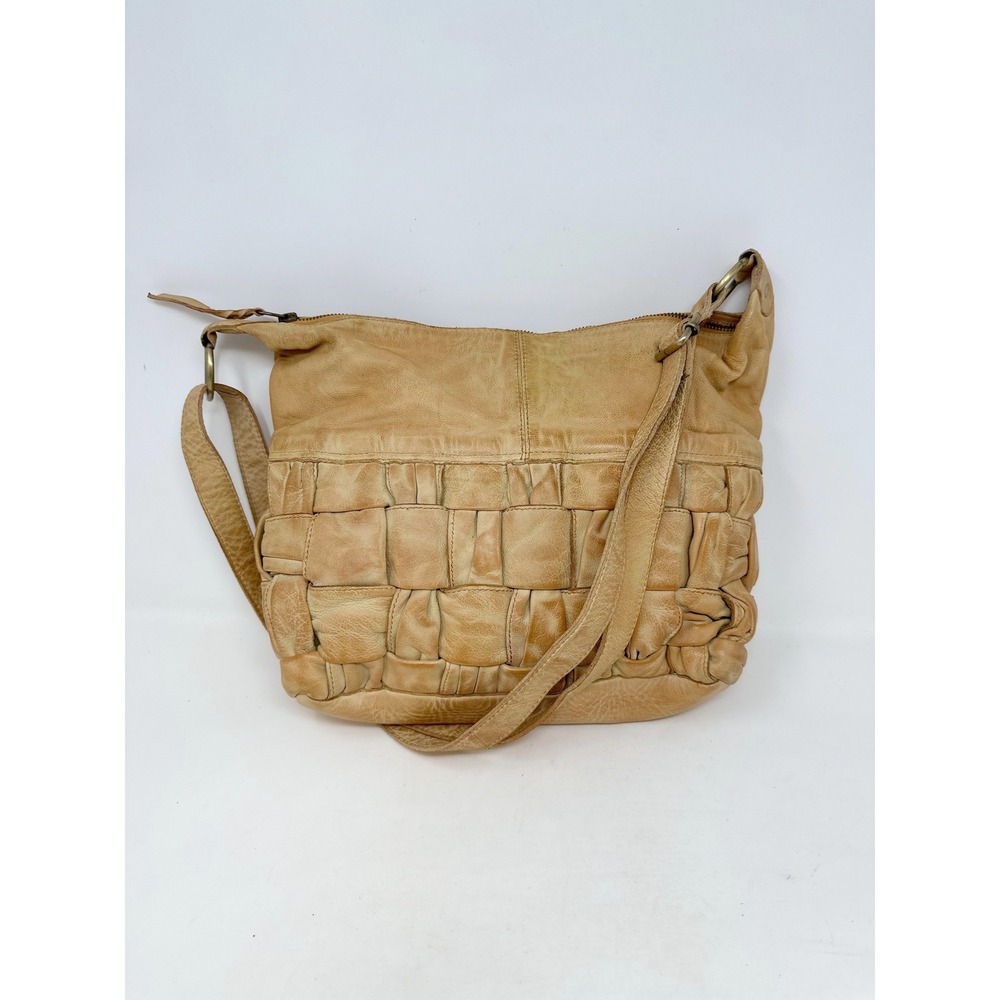 Unbranded‎ Woven Leather Crossbody Bag Tan